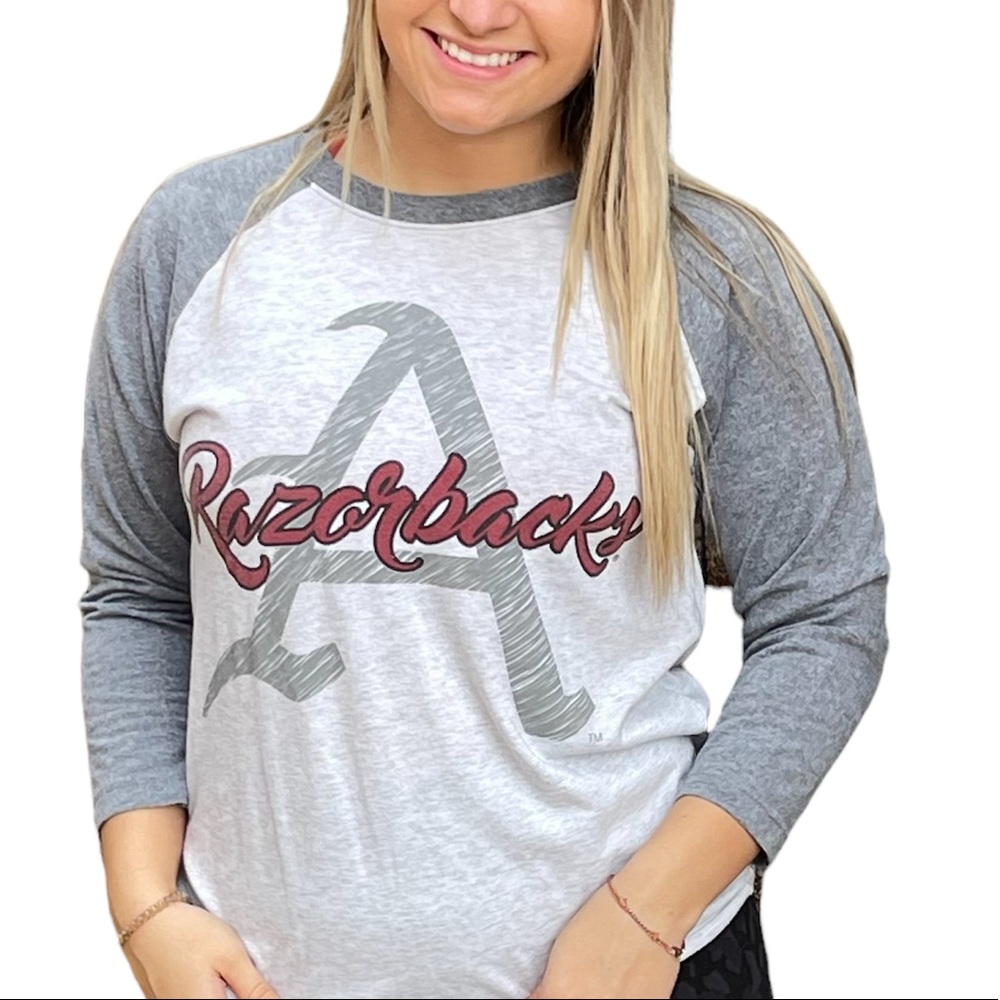Next Level Apparel Arkansas Razorback Baseball Shirt